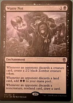 Waste Not - Commander 2016 - Magic MTG - NM - Rare - Image 1