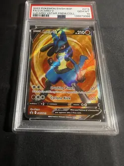Lucario V Pokemon Full Art Black Star Promo SWSH213 TCG PSA 10 GEM MINT - Image 2