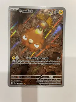 Pokemon TCG: 2024 Surging Sparks Illustration Rare Stunfisk (202/191) - Image 1