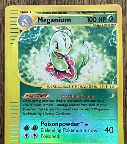 MP (Reverse Holo) Pokemon MEGANIUM Card EXPEDITION Base Set 18/165 Rare Foil - Image 2