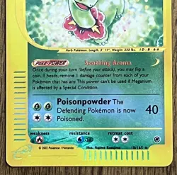 MP (Reverse Holo) Pokemon MEGANIUM Card EXPEDITION Base Set 18/165 Rare Foil - Image 3