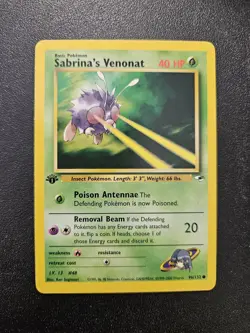 Pokemon 1st Edition Gym Heroes Sabrina's Venonat 96/132 NEAR MINT - Image 1