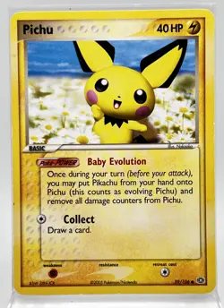 Pichu 59/106 Non Holo Pokemon Card 2005 EX Emerald LP - Image 1