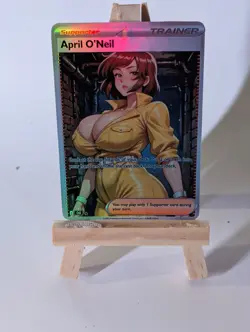 April O'Neil Pokemon Trainer Card Full Art Sexy Waifu doujin ACG Custom Art Card - Image 1