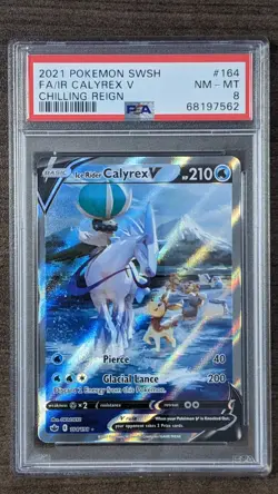 ICE RIDER CALYREX V 2021 Pokemon Chilling Reign 164/198 PSA 8 Full Art Slab WOW - Image 1