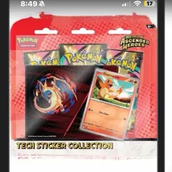 (3) 3 Pokemon Ascended Heroes Tech Sticker Collection Pack Charmander English - Image 1