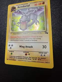 Pokemon Aerodactyl Fossil 1/62 Holo English Unlimited TCG WOTC Card - NM - Image 2