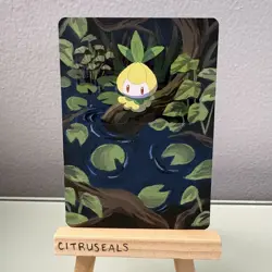 Petilil Original Altered Pokemon TCG Hand Painted Card 1 of 1 Signed by Artist - Image 1