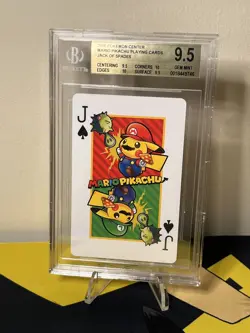 2016 Pokemon Center Mario Pikachu Playing Card – Jack of Spades BGS 9.5 Gem Mint - Image 4