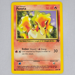 Ponyta 64/82 Team Rocket Common Vintage Pokemon Card WOTC TCG English LP - Image 1
