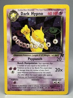 Pokemon WOTC Dark Hypno 9/82 Team Rocket Holo Trading Card - Image 1