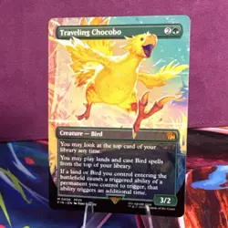 Magic: The Gathering Traveling Chocobo 406 Final Fantasy Borderless Mythic Gree… - Image 1
