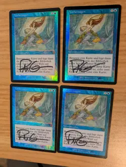 MtG *FOIL* *Signed* Predict x4 (playset) German Language from Odyssey - Image 1
