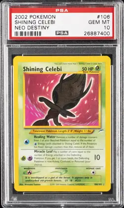 2002 POKEMON NEO DESTINY #106 SHINING CELEBI PSA 10 - Image 1