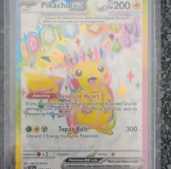 Pokemon Pikachu ex Tera Full Art Ultra Rare Holo 219/191 Sv08 EN 2024 - Image 1