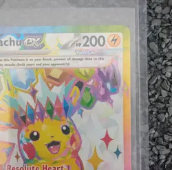 Pokemon Pikachu ex Tera Full Art Ultra Rare Holo 219/191 Sv08 EN 2024 - Image 4