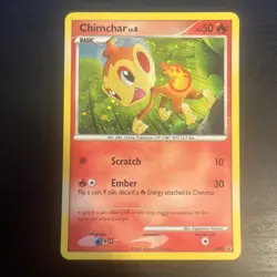 Chimchar Pokemon TCG LV.8 DP02 Black Star Promo Holo - Swirl - LP - Image 1