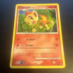 Chimchar Pokemon TCG LV.8 DP02 Black Star Promo Holo - Swirl - LP - Image 2