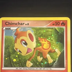 Chimchar Pokemon TCG LV.8 DP02 Black Star Promo Holo - Swirl - LP - Image 3