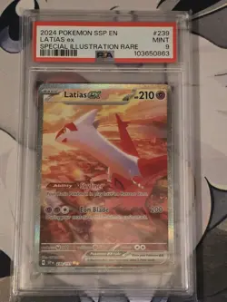2024 Pokemon Surging Sparks #239 Latias Ex Special Illustration Rare PSA 9 - Image 1