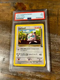 Pokemon 2000 Black Star Promo JIGGLYPUFF #7 PSA 7 Near Mint RARE - Image 1