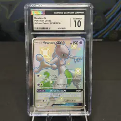 CGC GEM MINT 10 Pokemon TCG Mewtwo GX SV59/SV94 Hidden Fates: Shiny Vault Holo - Image 1