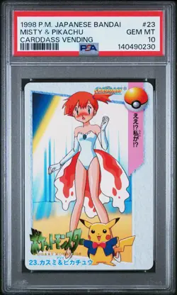 PSA 10 2026 CERT MISTY & PIKACHU 1998 POKEMON JAPANESE BANDAI CARDDASS #23 - Image 1