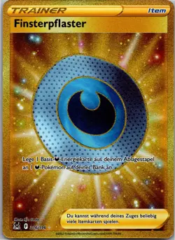 Pokemon Finsterpflaster 216/196 Gold Secret Rare Verlorener Ursprung DE Sleeved - Image 1