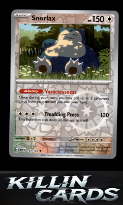 Reverse Holofoil Snorlax 143/165 Pokemon Uncommon SV: Scarlet & Violet 151 Card - Image 1