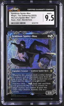 SYMBIOTE SPIDER-MAN Marvel's Spider-Man Borderless Foil Rare CGC 9.5 MTG - Image 1