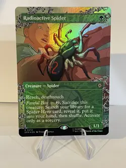 Radioactive Spider (Borderless Foil) Rare MTG Spider-Man Creature - Image 1