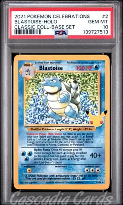 PSA 10 Blastoise 2/102 Celebrations Classic Collection Pokemon - Image 1