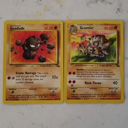 Geodude 47/62 & Graveler 37/62 Fossil 2 Pokemon Card WOTC (LP) - Image 1