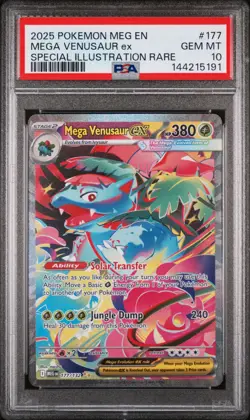 2025 Pokemon Mega Evolution Base #177 SIR Mega Venusaur ex PSA 10 Gem Mint - Image 1