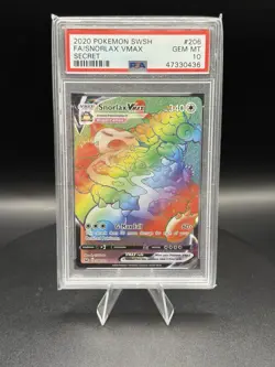 2020 POKEMON SWORD & SHIELD SECRET #206 FULL ART/SNORLAX VMAX PSA 10 - Image 1