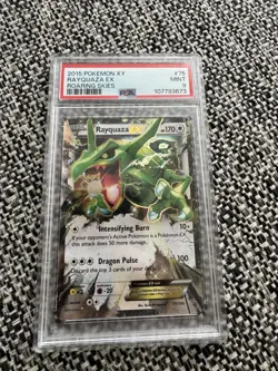 PSA 9 2015 POKEMON XY ROARING SKIES #75 RAYQUAZA EX ROARING SKIES - Image 1