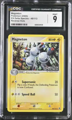 CGC 9 MINT Magneton EX Delta Species 48/113 Reverse Holo Stamped Pokemon Card - Image 1