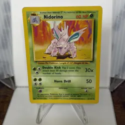 Nidorino 1999 Pokemon TCG #37/102 Base Set Regular WoTC Uncommon NM - Image 1