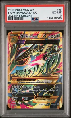 2015 POKEMON XY ANCIENT ORIGINS #98 FULL ART/M RAYQUAZA EX PSA 6 - Image 1