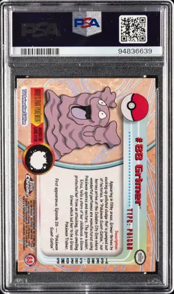 2000 TOPPS CHROME POKEMON T.V. TEKNO #88 GRIMER PSA 10 - Image 2