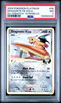 2009 POKEMON PLATINUM SUPREME VICTORS #56 DRAGONITE FB-HOLO PSA 7 - Image 1