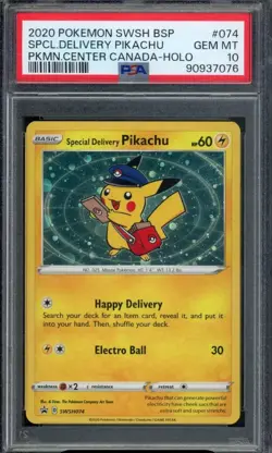 Pokemon 2020 Special Delivery Pikachu Black Star Promos SWSH074 PSA 10 - Image 1