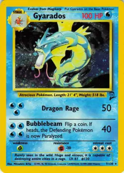 Gyarados - Holo - 7/130 Base Set 2 - WOTC Unlimited - Pokemon TCG - 2000 - Image 1
