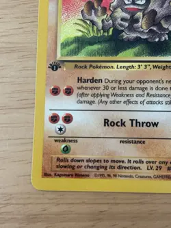 Pokemon TCG Graveler Fossil 37/62 Uncommon 1st Edition Stage 1 60 HP 1999 - Image 2