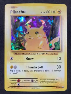 Pokemon Pikachu #35/108 Evolutions Cracked Ice Holo Rare Promo MP/LP - Image 1