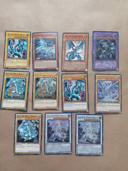 Yugioh Lot of 11 Blue Eyes Dragon Cards - Image 1