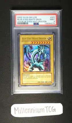 Yu-Gi-Oh! Blue-Eyes White Dragon LOB-001 PSA 9 - FOIL SHIFT! ORIGINAL 2002 - Image 3