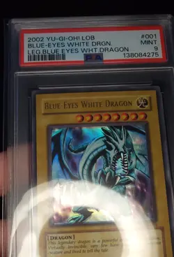 Yu-Gi-Oh! Blue-Eyes White Dragon LOB-001 PSA 9 - FOIL SHIFT! ORIGINAL 2002 - Image 5