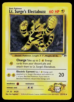 Pokemon Card - Lt. Surge's Electabuzz Gym Heroes 27/132 Rare - Image 1