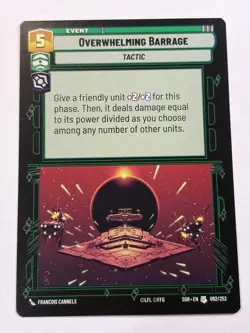 Star Wars Unlimited Overwhelming Barrage Spirit Of Rebellion 092/252 Event Card - Image 1